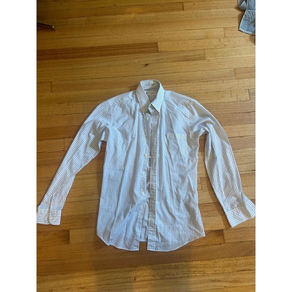 Yves Saint Laurent Other - Yves Saint Laurent Chemises Mens 14.5 32-33 Blue White Grid Check Dress Shirt